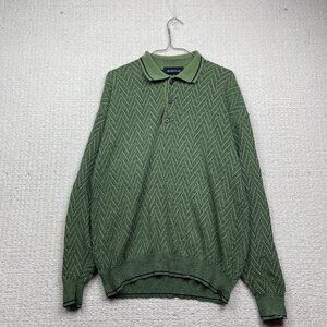 Vintage Bueckle Forest Green Button Collared sweater Read Grandpa Knit Read